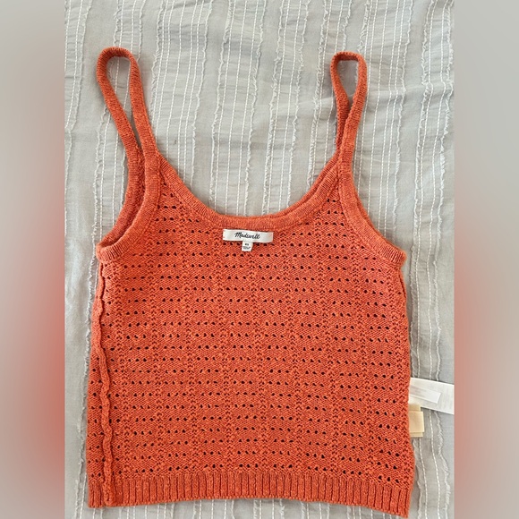 Madewell Coral Crochet Lightweight Open
Stitch Sweater Knit Vera Tank Top- XS - Picture 4 of 7